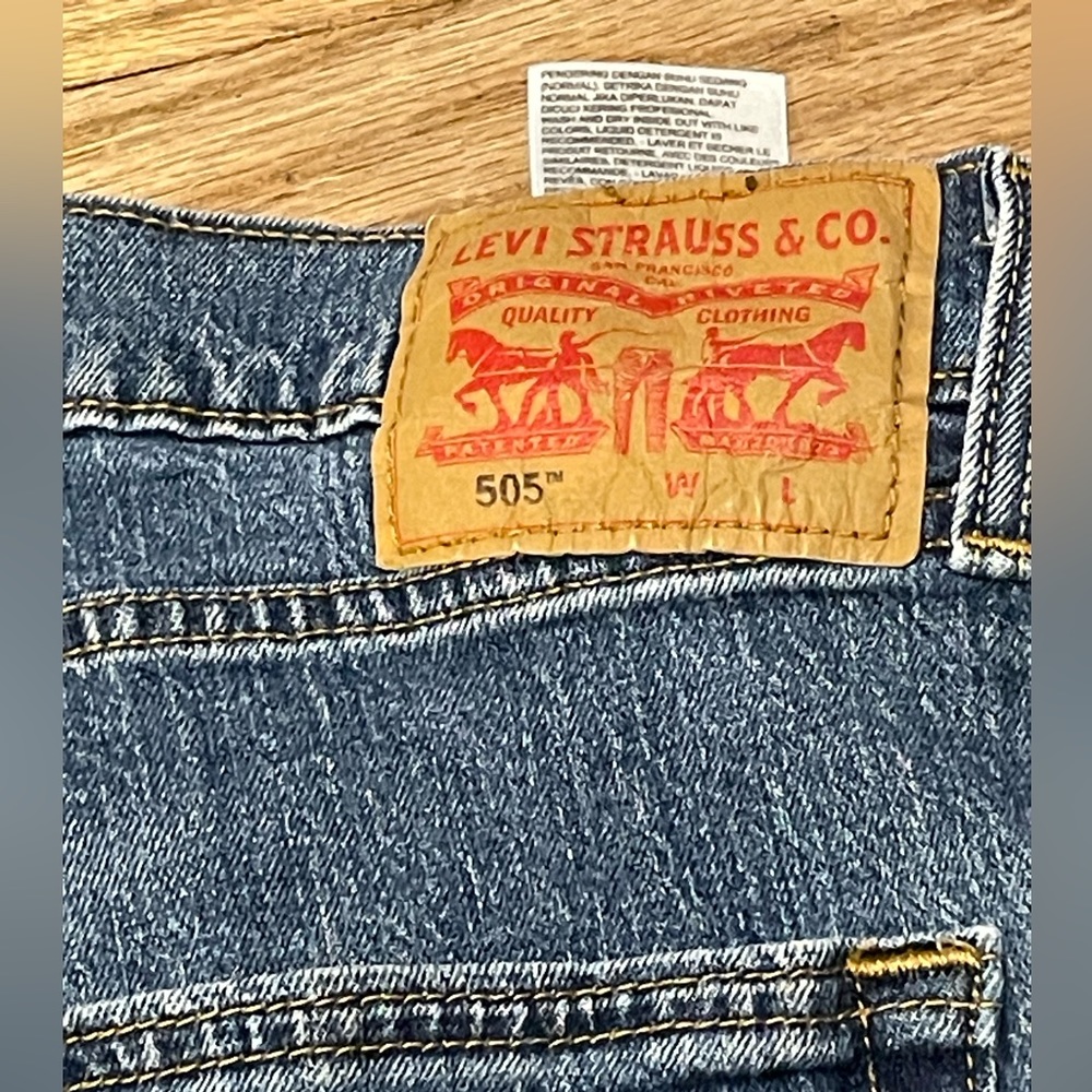 Mens LEVIS 505 REGULAR FIT STRETCH 5 Pocket‎ blue denim jeans 50/29 - Picture 6 of 8